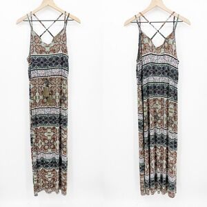 Spense Paisley Print Maxi Dress XL Multicolor Tassel Side Slit Y2k Bohemian